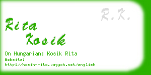 rita kosik business card